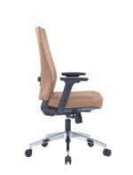 WorkMax brown PU office chair side view - Fozo Furniture Dubai