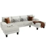 Chenille U-Shape Velvet Sectional Sofa with Memory Foam Seating Dubai - Image 2