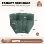 Delux 2-Piece Curved Modular Fabric Sofa - Mid-Century Modern Dubai - Image 7