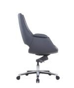 Mist black PU office chair side view - Fozo Furniture Dubai