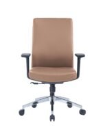 WorkMax brown PU ergonomic office chair with 4D armrests - Fozo Furniture Dubai
