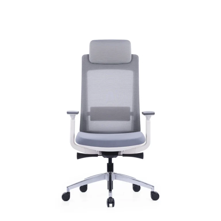 White frame ergonomic office chair - Fozo Furniture Dubai