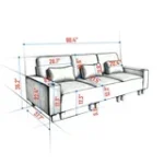 Luxe 3-Seater Sofa with Built-In Cup Holders & High-Resilience Foam Dubai - Image 3