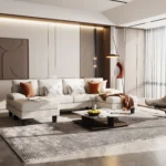 Chenille fabric sofa - Fozo Furniture Dubai