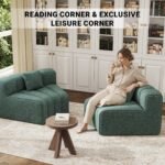Delux 2-Piece Curved Modular Fabric Sofa - Mid-Century Modern Dubai - Image 6