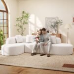Noor Al Malaki 114-Inch Beige L-Shaped Modular Sectional Sofa Dubai - Image 4