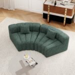 Delux 2-Piece Curved Modular Fabric Sofa - Mid-Century Modern Dubai - Image 5