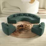 Delux 2-Piece Curved Modular Fabric Sofa - Mid-Century Modern Dubai - Image 4