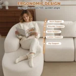Noor Al Malaki 114-Inch Beige L-Shaped Modular Sectional Sofa Dubai - Image 3