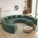 Delux 2-Piece Curved Modular Fabric Sofa - Mid-Century Modern Dubai - Image 3