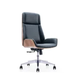 Linea PU leather executive office chair with aluminum base - Fozo Furniture Dubai