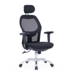 OfficeOne High Back Office Chair with Adjustable Headrest & Aluminum Base - Image 2