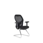 Savoy Medium Back Office Chair with 2D Armrest & Chrome Bow Leg - Image 2