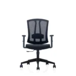 Pearl Black Nylon Frame Office Chair with Adjustable Lumbar Support & PU Armrest