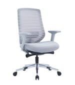 Brio Ergonomic Mesh Office Chair with Chrome Base & PU Armrests Dubai - Image 2