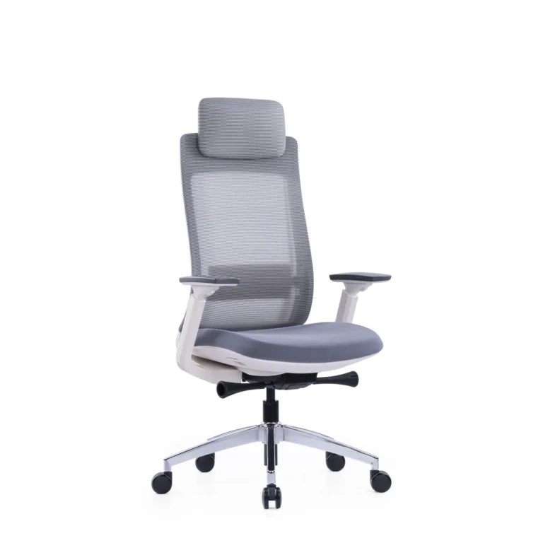 Aesthet white frame office chair side view - Fozo Furniture Dubai