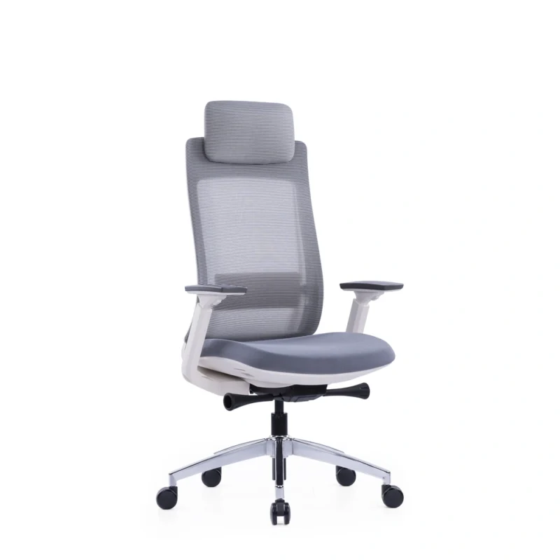 Aesthet white frame office chair side view - Fozo Furniture Dubai