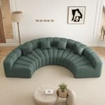 Delux 2-Piece Curved Modular Fabric Sofa - Mid-Century Modern Dubai - Image 2