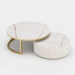 2-Piece Nesting Marble Coffee Table Set