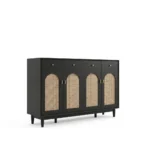 Rattan Shoe Cabinet with Black Mat Finish | Dubai Entryway Console – RATTAN - Image 2