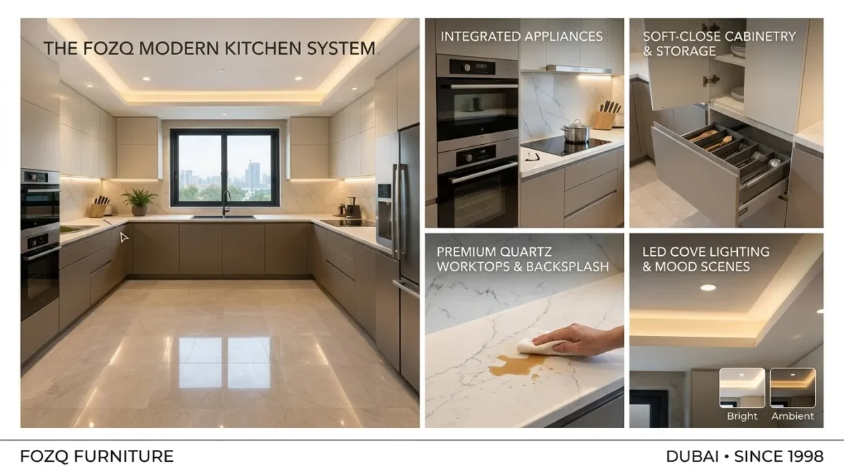 Custom U-Shaped Kitchen Design | Dubai - Image 2